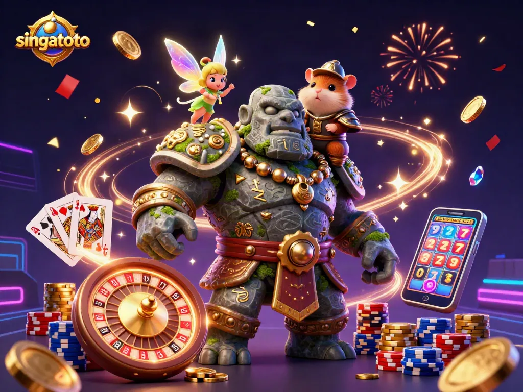 Join the action at singatoto with a lively scene featuring enchanting characters and thrilling casino elements.