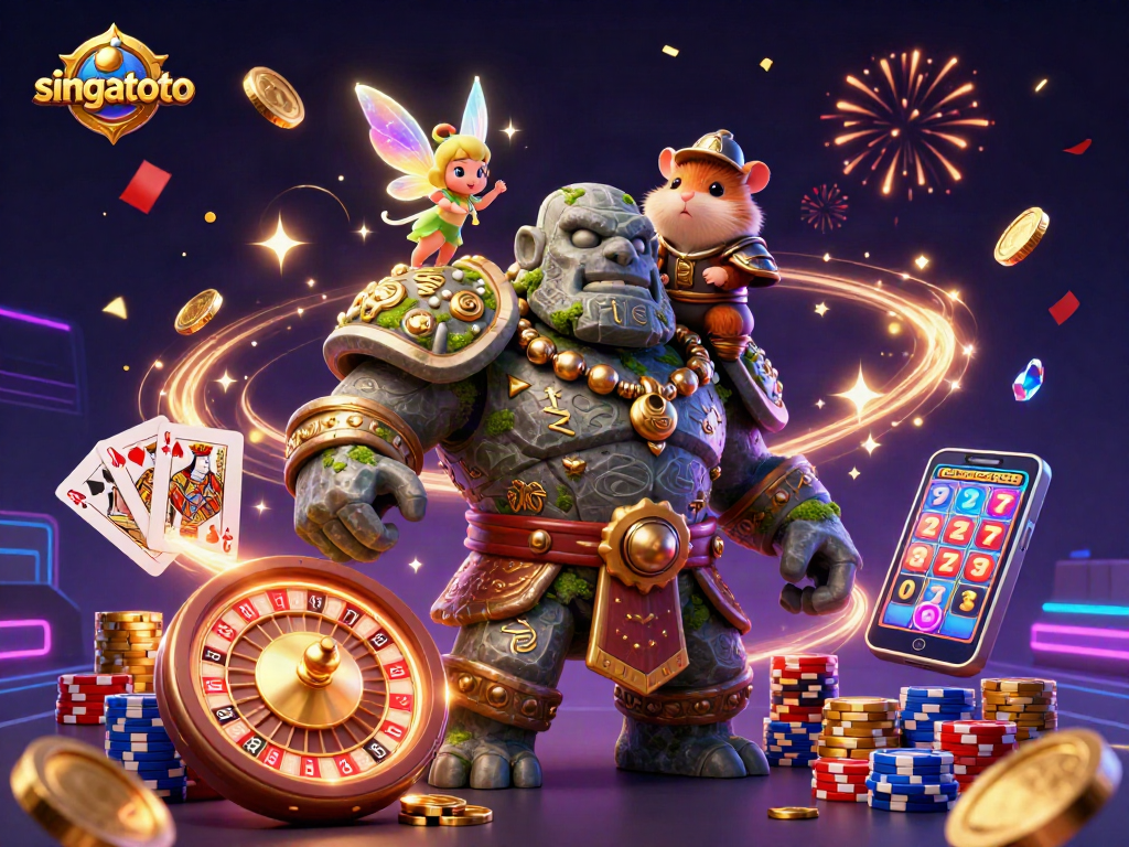 Join the action at singatoto with a lively scene featuring enchanting characters and thrilling casino elements.