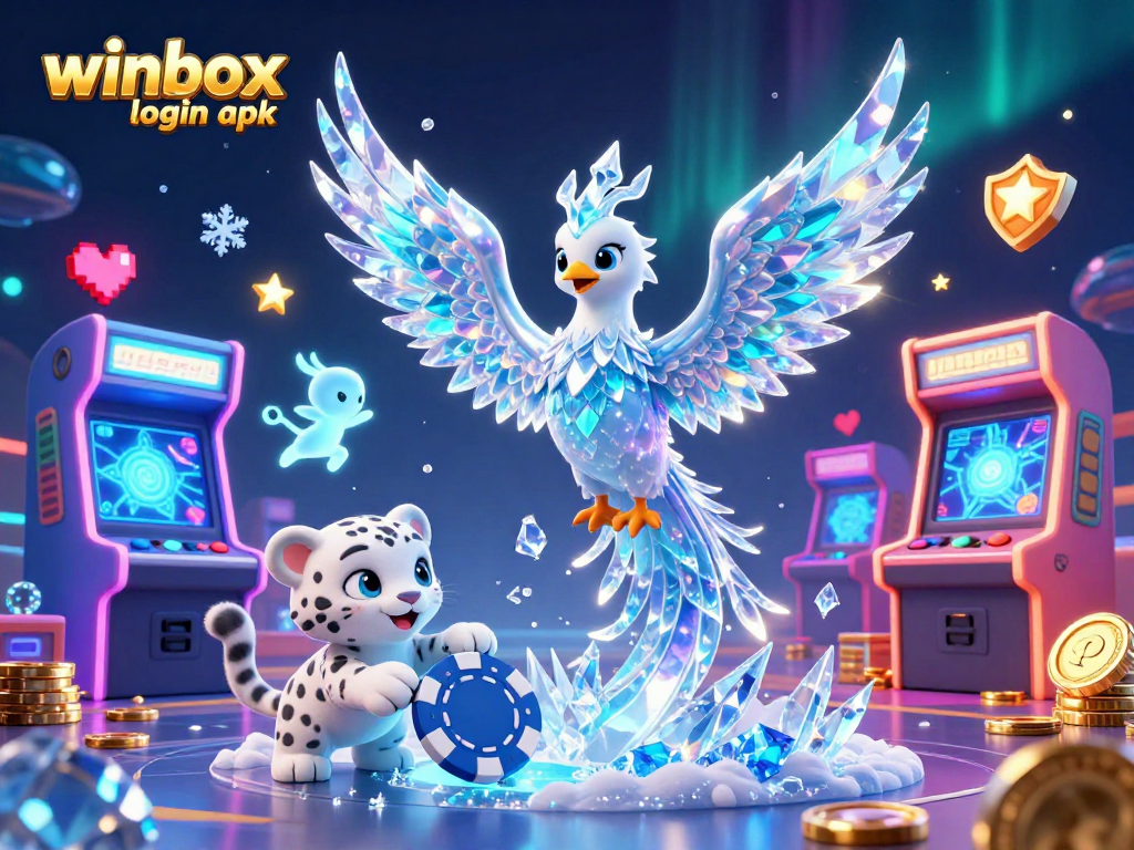 Experience seamless gaming with winbox login apk, featuring vibrant casino elements and charming characters.