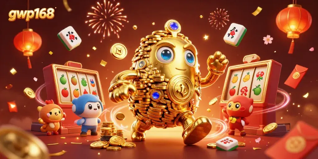 Raih kemenangan slot gacor di gwp168 dengan ilustrasi 3D yang memukau dan simbol keberuntungan.