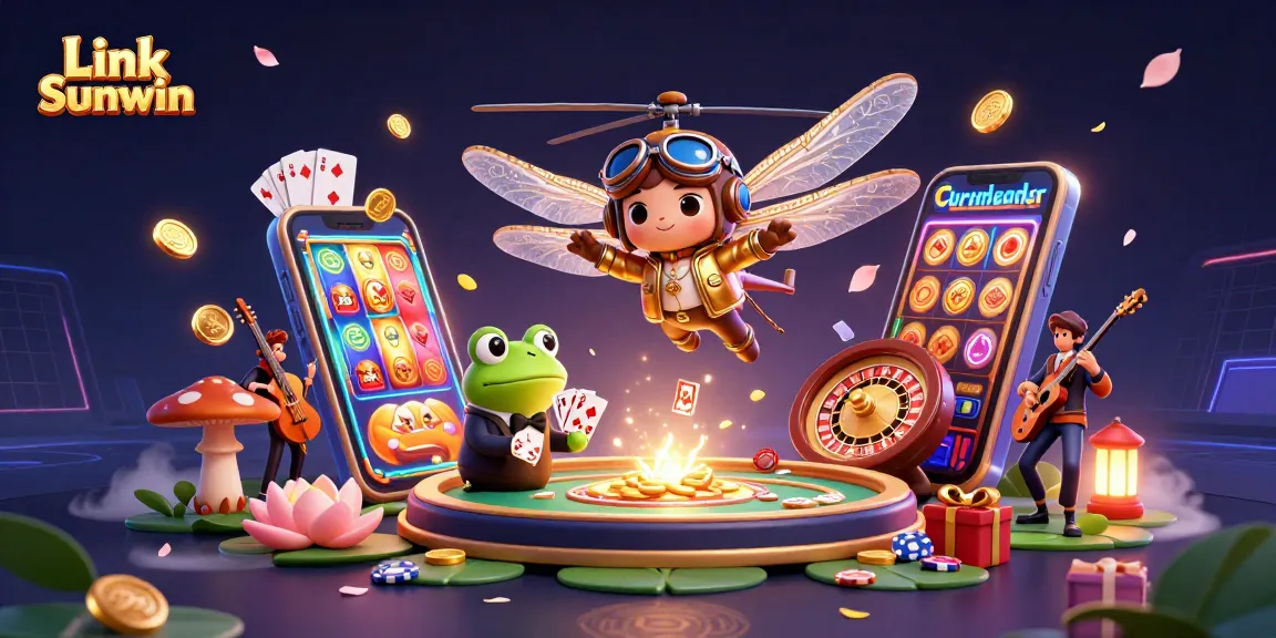 Engage with Link Sunwin's vibrant gaming scene featuring dynamic characters and rich casino elements.