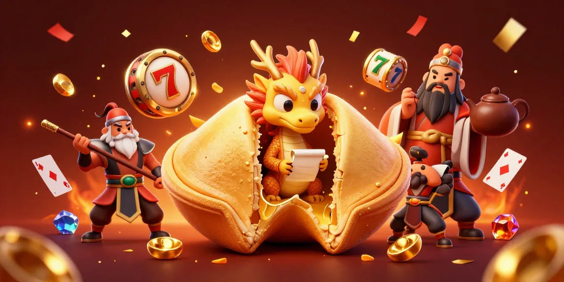 Petir jitu menampilkan ilustrasi kasino digital dengan simbol slot dan kartu poker yang penuh warna.