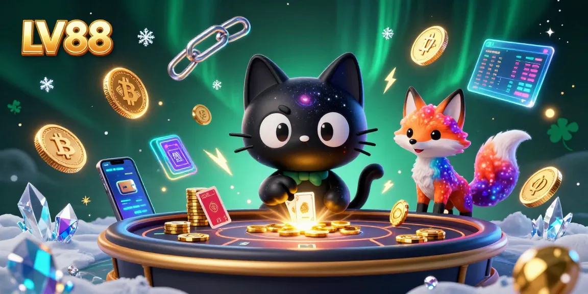 Engage with LV88's cosmic casino adventure featuring a black hole cat and nebula fox.