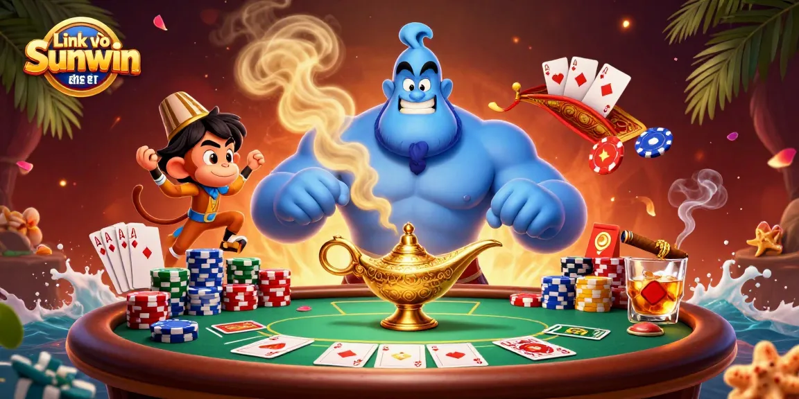 Experience winning thrills with Link vào Sunwin chính thức, showcased in a vibrant casino scene.