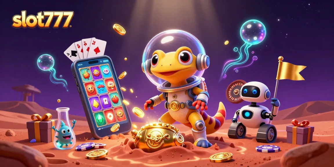 Experience thrilling wins at slot777 with a vibrant casino scene featuring dynamic slot game elements.