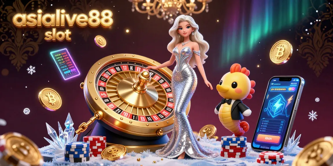Engage with the asialive88 slot dynamic scene capturing excitement with a stunning woman next to a golden roulette wheel.