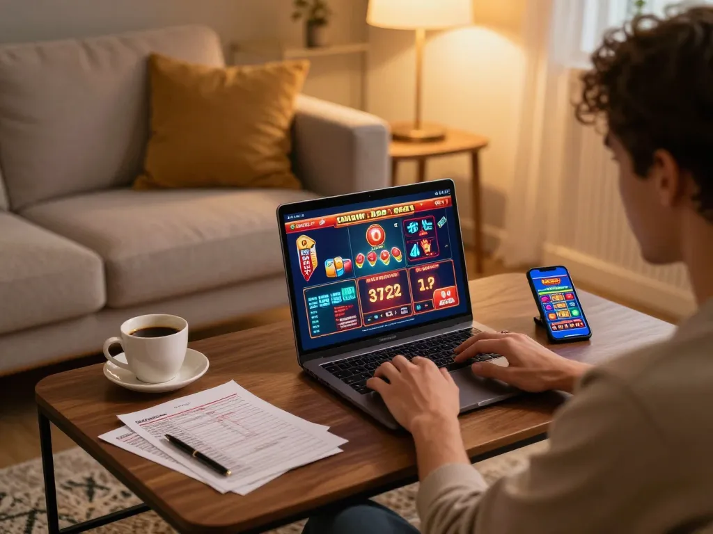 Engaging scene of online casinos in Canada showcasing a player immersed in gaming.