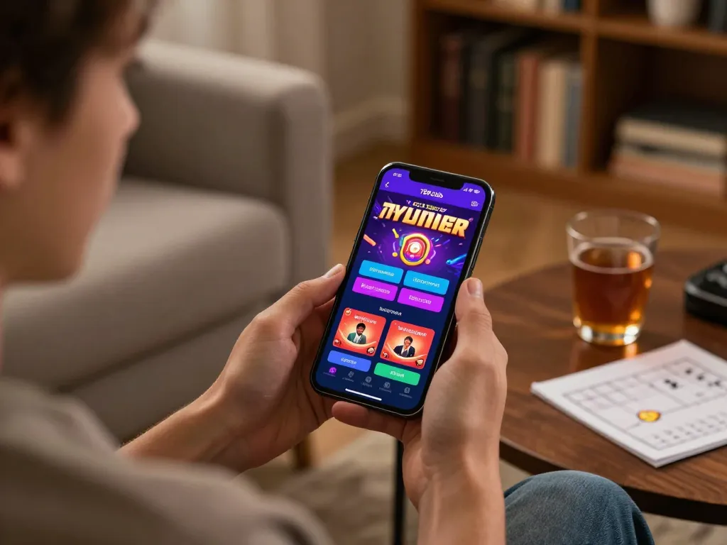 Engaging in the 789 club mobile gaming app for strategic gameplay in a cozy home setting.