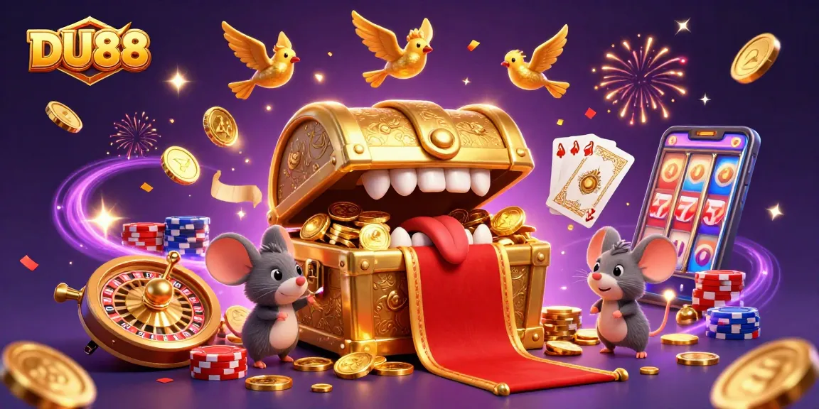 Experience the thrill of DU88's captivating casino world with golden treasures and energetic gameplay.