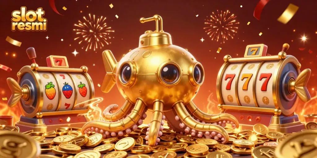 Experience thrilling casino adventure featuring slot resmi with a golden kraken submarine and character-filled jackpots.