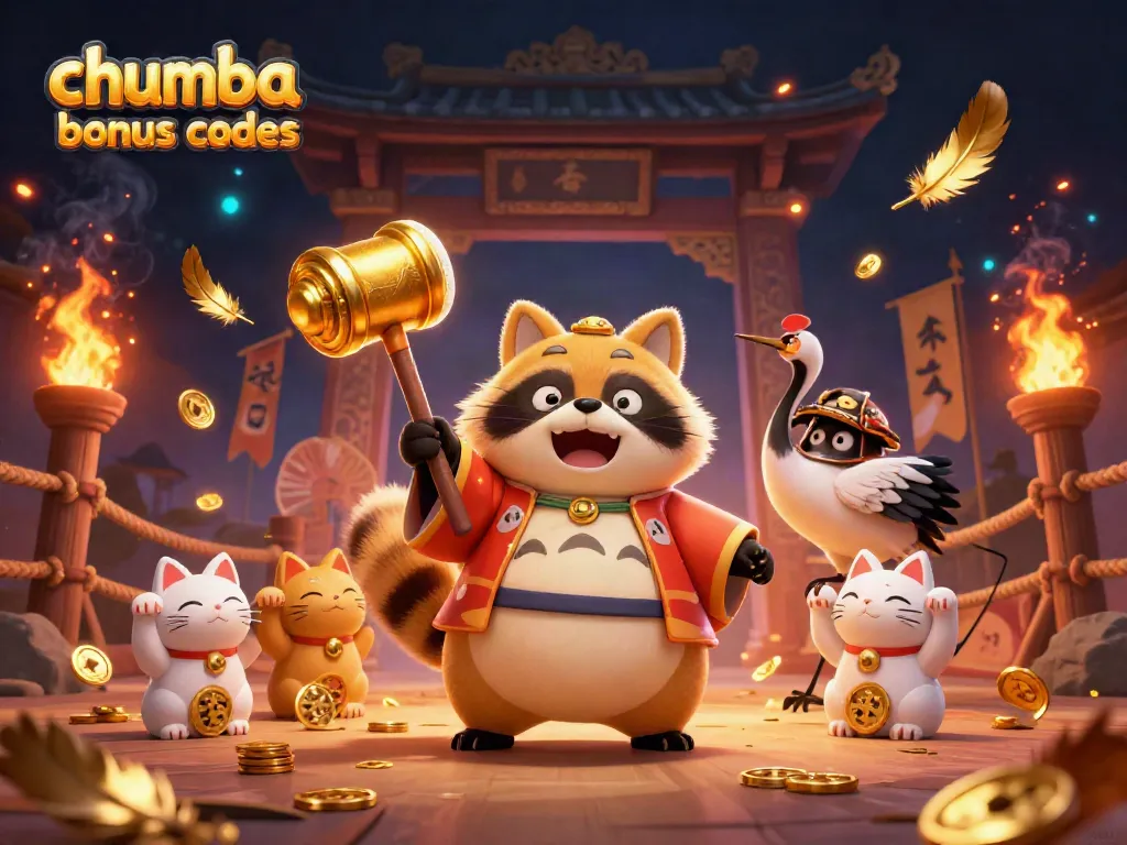 Spin the reels with chumba casino bonus codes in this vibrant 3D illustration filled with lucky symbols.