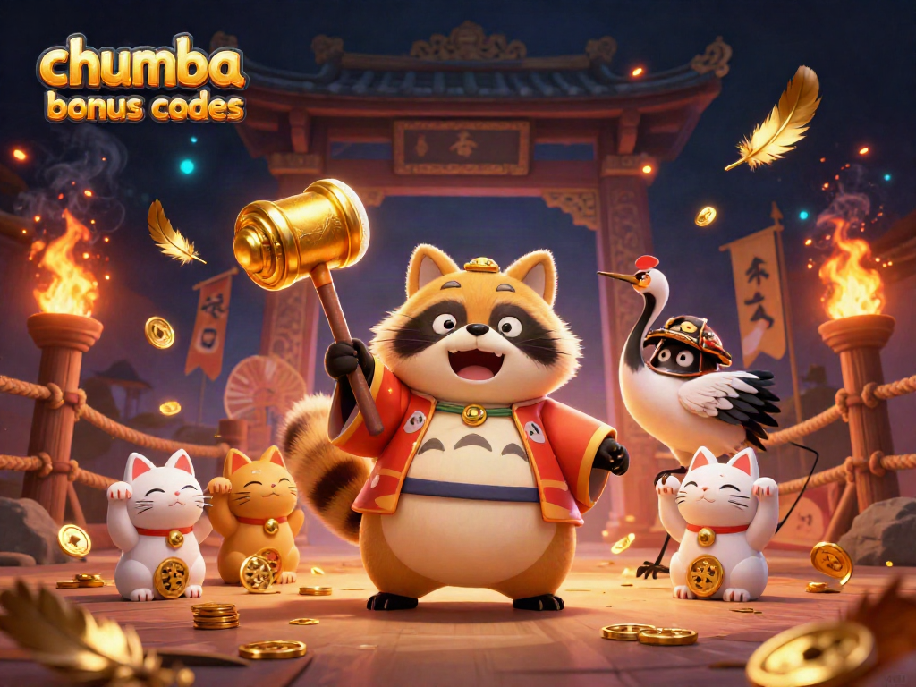 Spin the reels with chumba casino bonus codes in this vibrant 3D illustration filled with lucky symbols.
