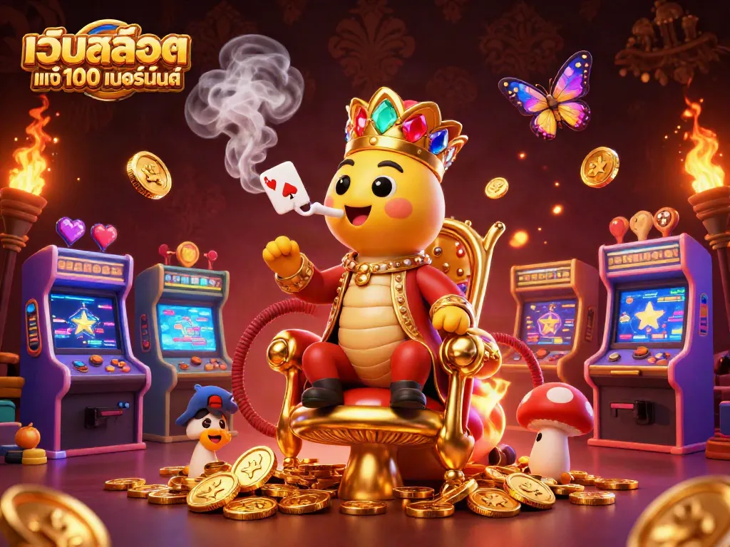 การเล่นเกมใน เว็บสล็อต แท้ 100 เปอร์เซ็นต์ ที่แสดงถึงธีมคาสิโนพร้อมกราฟิกสวยงาม
