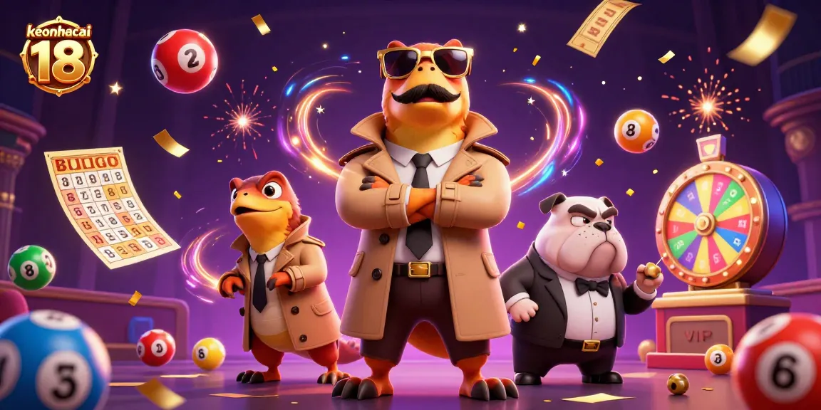 Bet big with keonhacai 18 as raptors disguised enter a VIP casino lounge amidst colorful lottery elements.