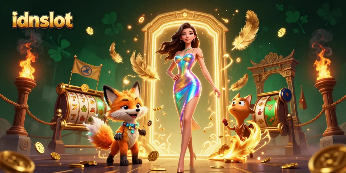 Spin and win with idnslot's vibrant gaming atmosphere featuring a colorful 3D character scene.