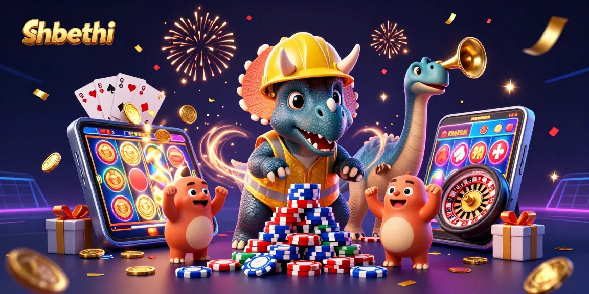 Experience the excitement of shbethi with a vibrant 3D casino scene celebrating gaming triumphs.