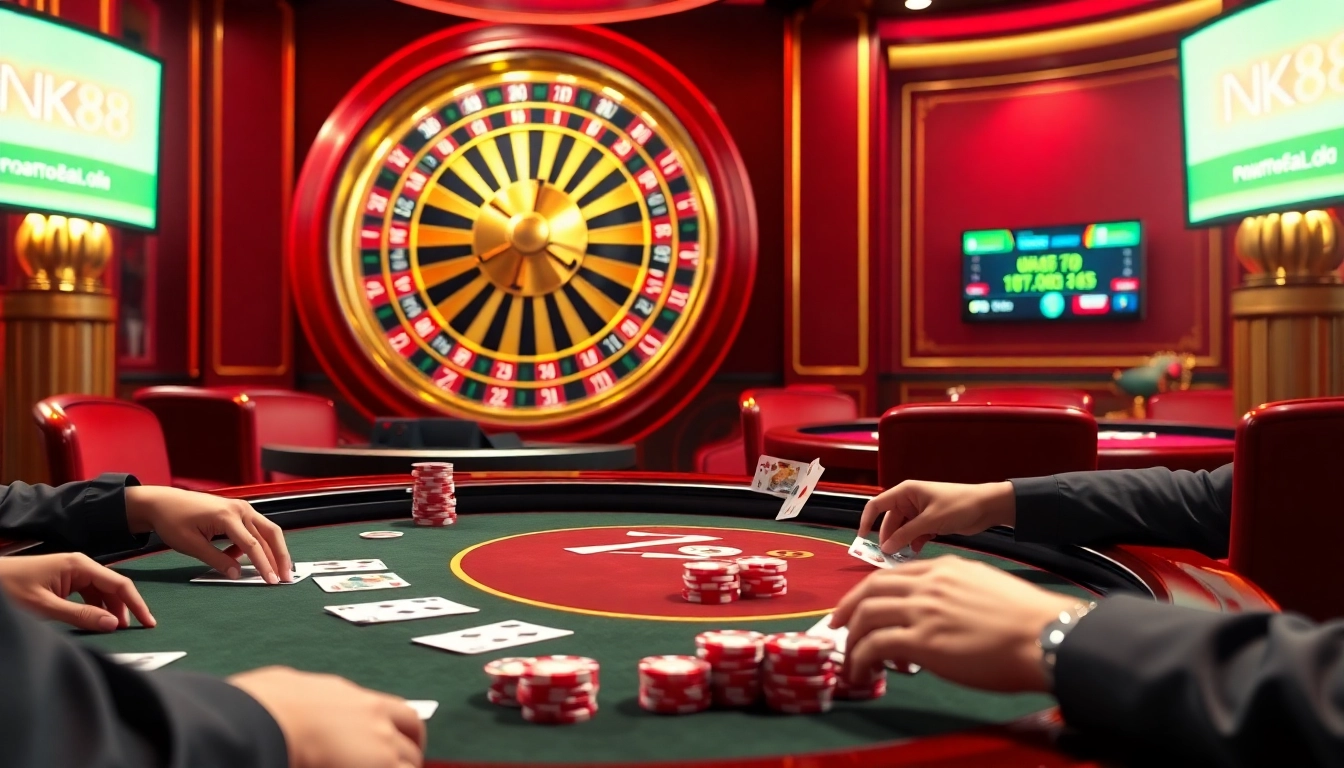 Experience NK88 excitement with live casino tables and vibrant poker gameplay.