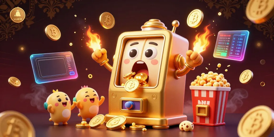 LLWIN showcases a golden slot machine in a dynamic casino scene, celebrating a jackpot.