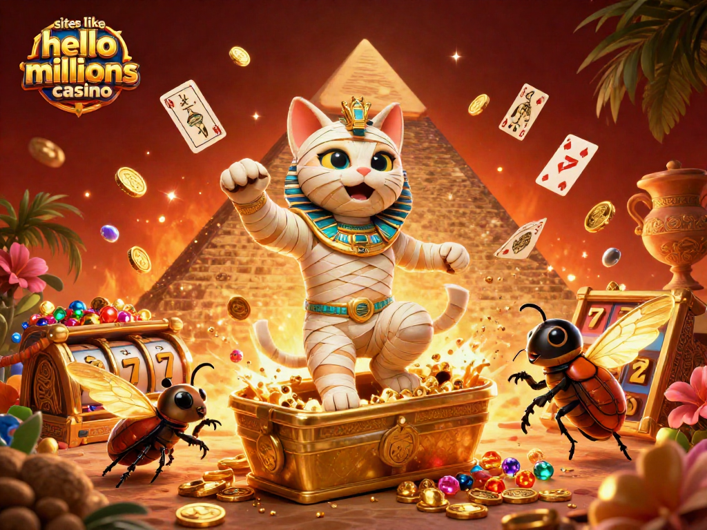 Play exciting games and win prizes at sites like hello millions casino featuring a colorful casino atmosphere.