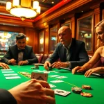 Engaging players enjoying the game at a Blackjack Casino table in a vibrant setting.