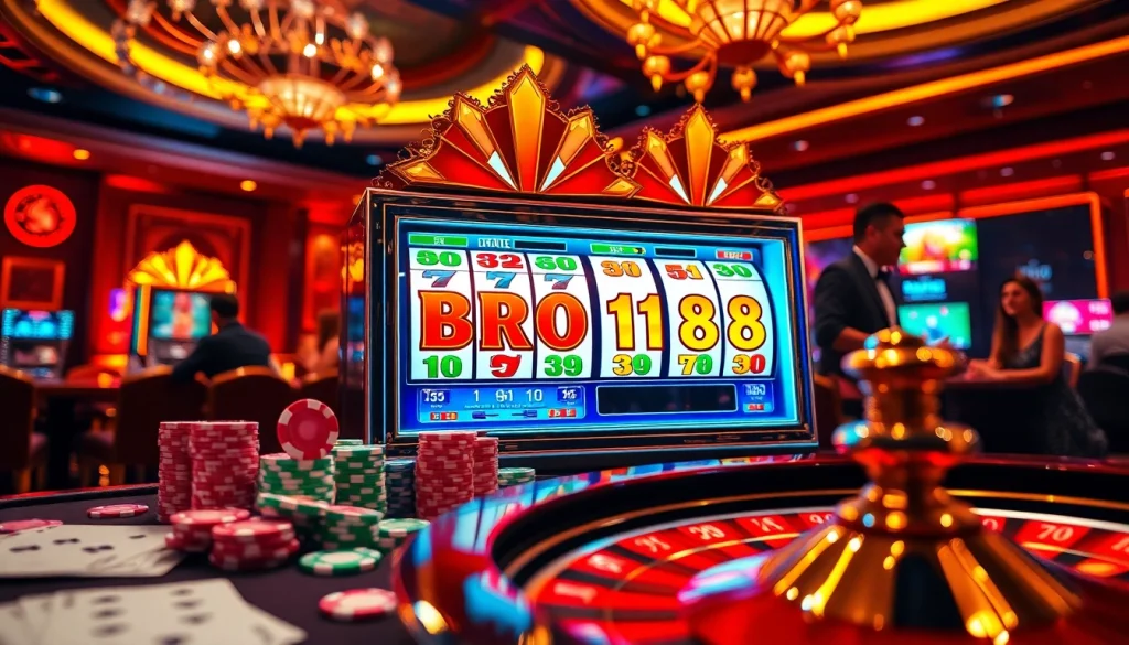 Experience the excitement of playing bro138 slot with engaging casino elements and vibrant atmosphere.