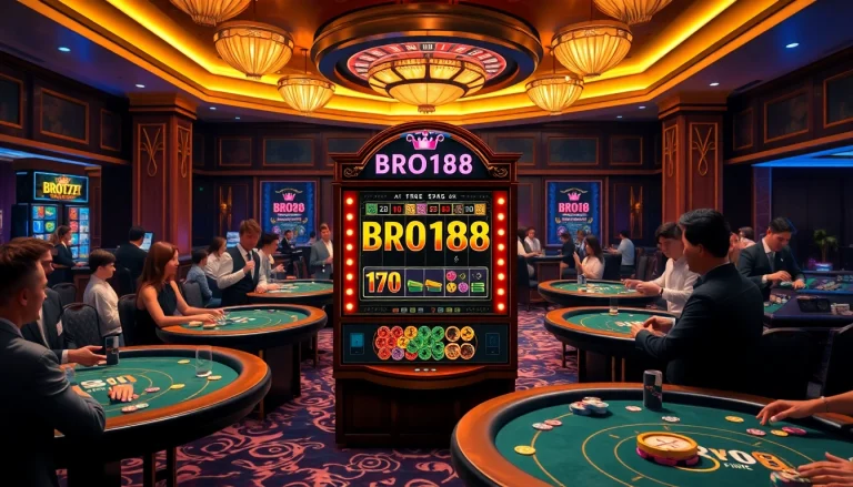 Experience the excitement of bro138 slot in a luxurious casino filled with thrilling gaming action.