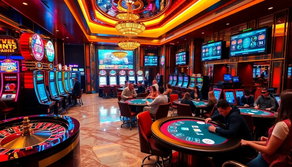 The vibrant casino scene at https://789win.associates/ featuring exciting games, tables, and betting action.