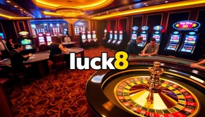 Experience the excitement of luck8 in a luxurious casino with poker games and roulette.