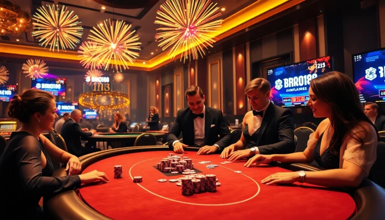 Experience thrilling gameplay at BRO138 casino's New Year celebration with vibrant poker and roulette.
