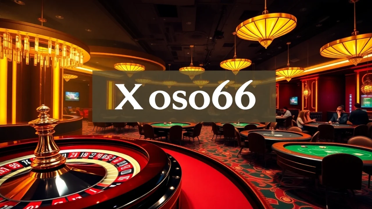 Xoso66 players enjoying a vibrant casino experience with roulette wheels and chips.